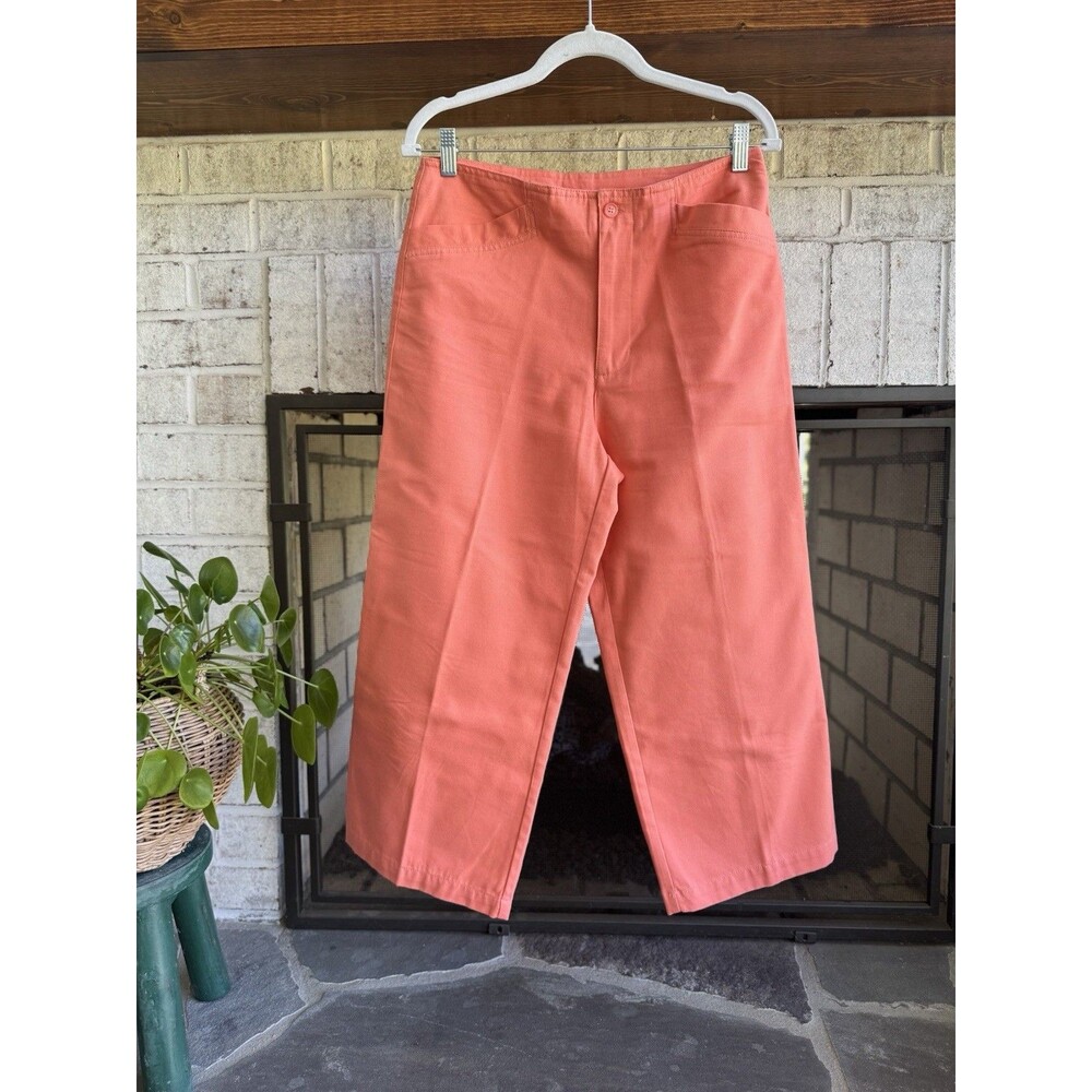 White Stag Women's Coral Cropped Pants Size 8 Stretch 100% Cotton Straight Leg